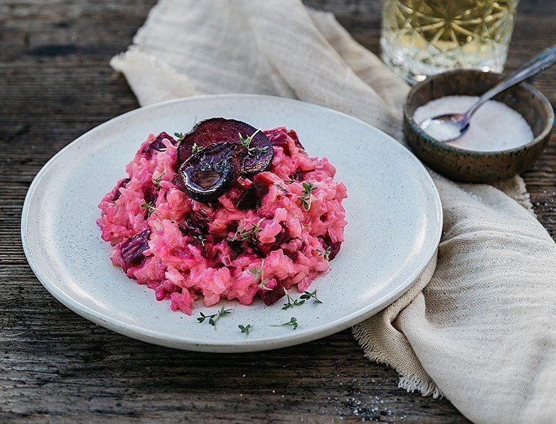 Rote Beete Risotto mit Käse - Alma